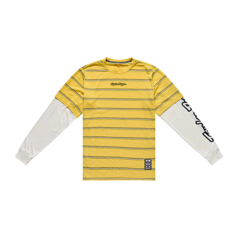 Troy Lee Designs Skyline Fakie Long Sleeve Ride Tee - Stripe - Butter