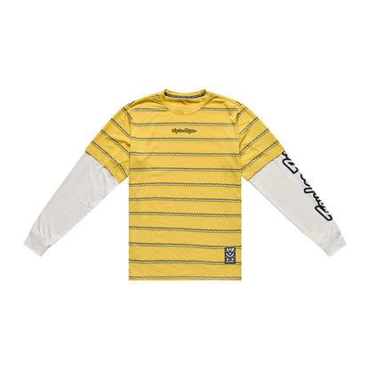 Troy Lee Designs Skyline Fakie Long Sleeve Ride Tee - Stripe - Butter
