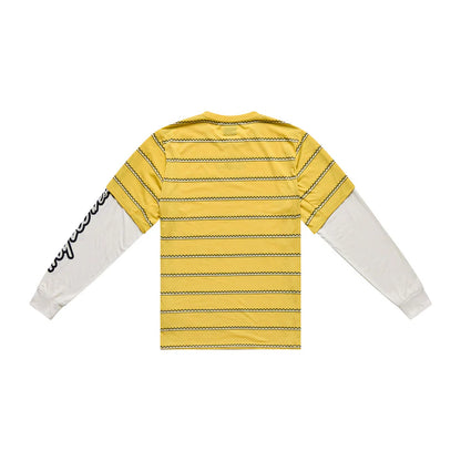 Troy Lee Designs Skyline Fakie Long Sleeve Ride Tee - Stripe - Butter