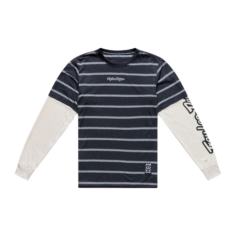 Troy Lee Designs Skyline Fakie Long Sleeve Ride Tee - Stripe - Carbon