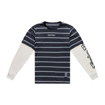 Troy Lee Designs Skyline Fakie Long Sleeve Ride Tee - Stripe - Carbon