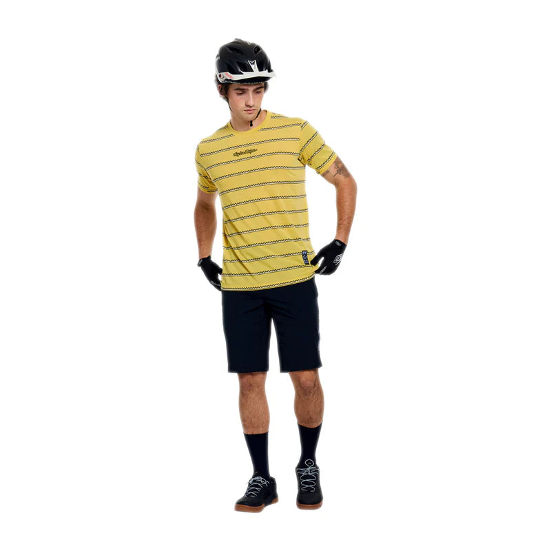 Troy Lee Designs Skyline Short Sleeve Ride Tee - Checked Out - Butter