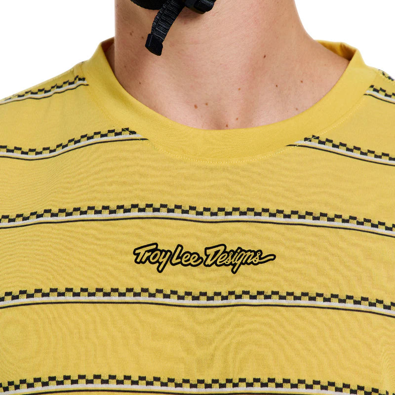 Troy Lee Designs Skyline Short Sleeve Ride Tee - Checked Out - Butter