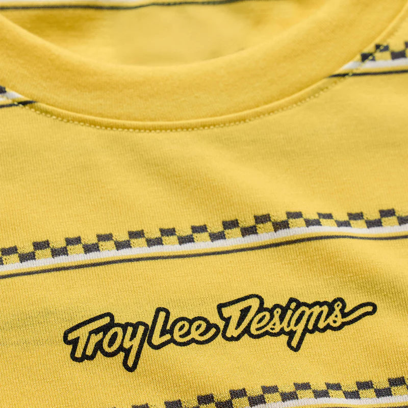 Troy Lee Designs Skyline Short Sleeve Ride Tee - Checked Out - Butter
