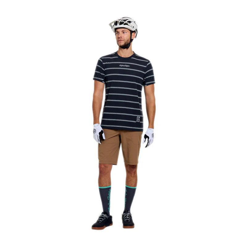 Troy Lee Designs Skyline Short Sleeve Ride Tee - Checked Out - Carbon