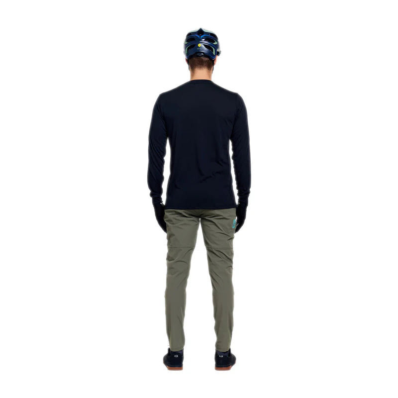 Troy Lee Designs Skyline Long Sleeve Ride Tee - Signature - Black-Real Teal