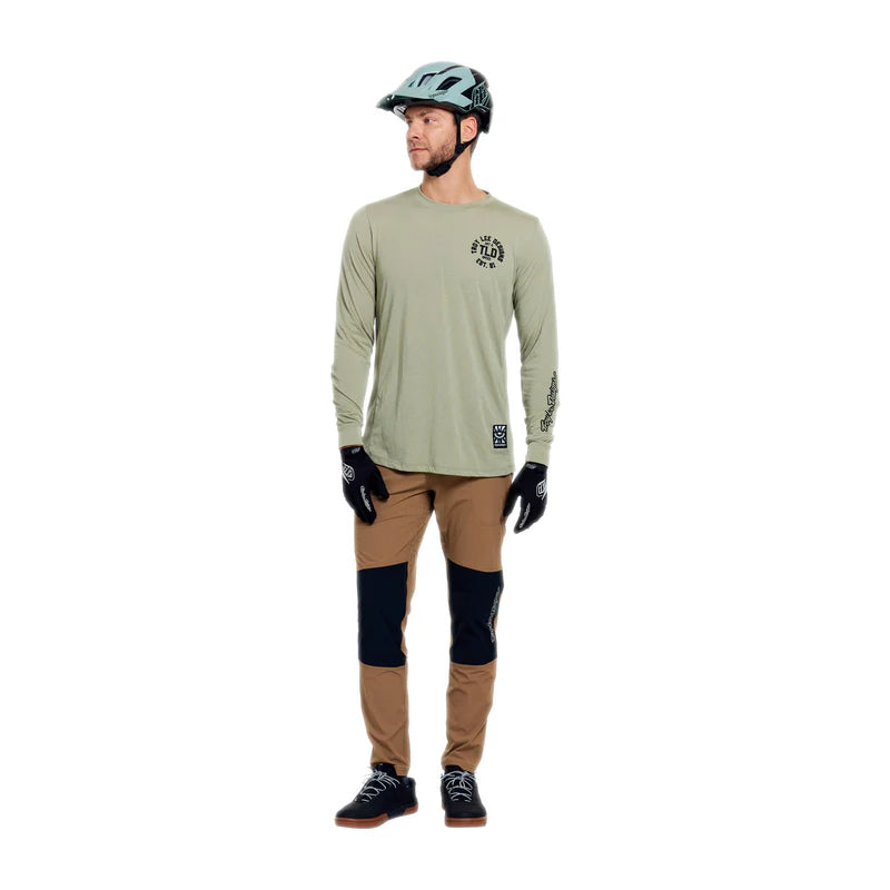 Troy Lee Designs Skyline Long Sleeve Ride Tee - Stamps - Sage