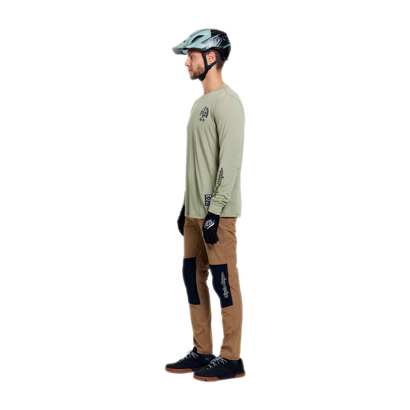Troy Lee Designs Skyline Long Sleeve Ride Tee - Stamps - Sage