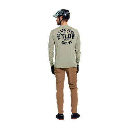 Troy Lee Designs Skyline Long Sleeve Ride Tee - Stamps - Sage