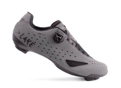 Lake CX177 Road Shoe - Wide - Matt Gray-Black