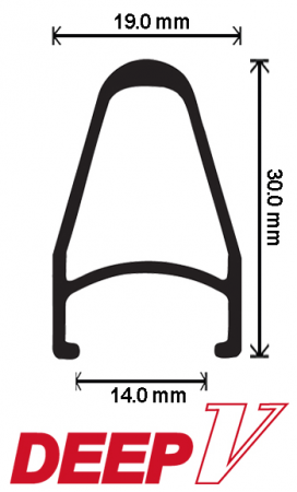 Velocity Deep V 650c Road Rim - Ano Gray