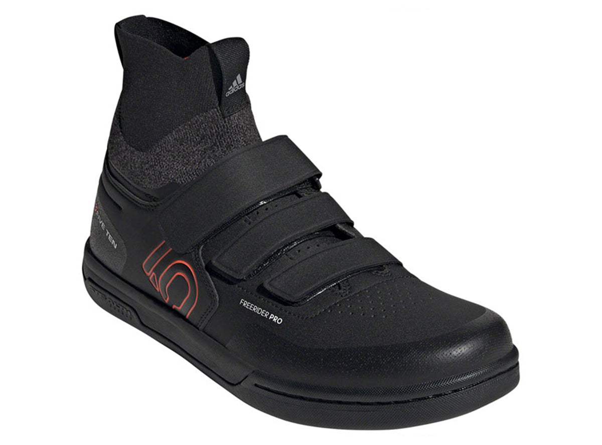 Five Ten Freerider Pro Mid VCS Flat Pedal Shoe - Core Black-Solar Red-Gray Three - 2023