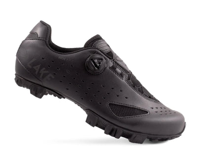 Lake MX177 MTB Shoe - Wide - Black-Black Reflective