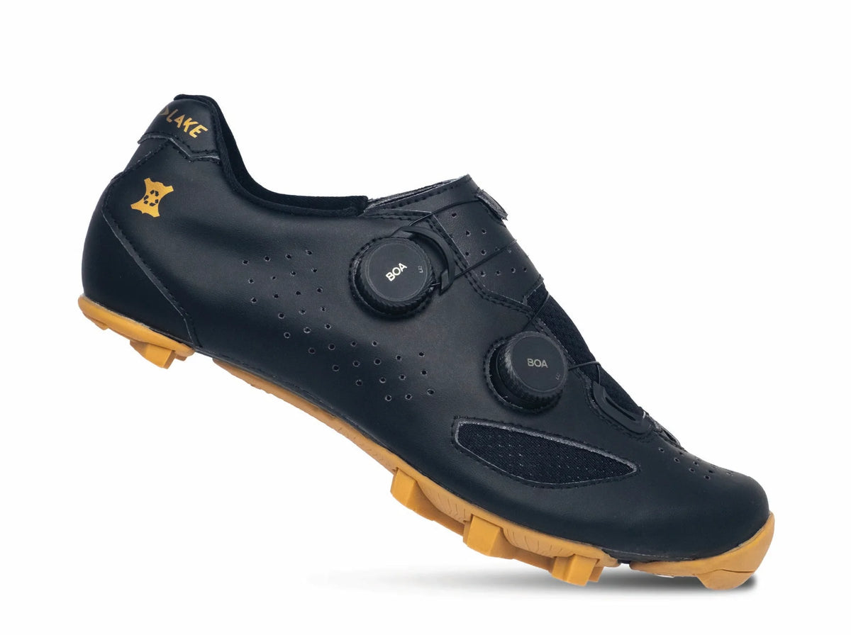 Lake MX239 Gravel Shoe - Wide - Black-Gold