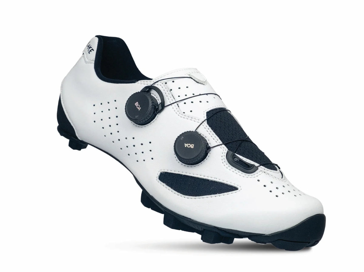 Lake MX239 Gravel Shoe - Wide - White-Black