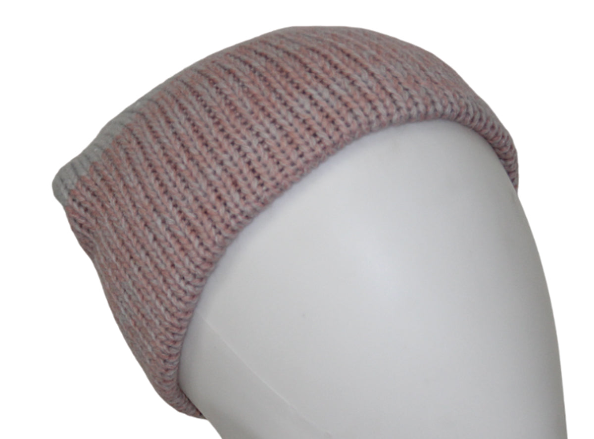 Pearl Izumi Merino Reversible Beanie - Fog-Dusty Rose Heather