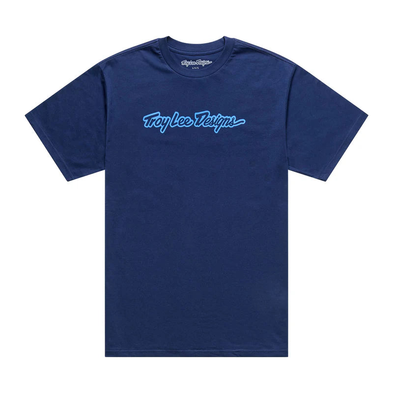 Troy Lee Designs Signature Short Sleeve Tee - Navy-Aero Blue