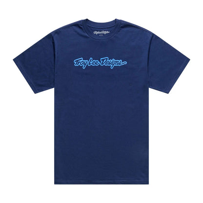 Troy Lee Designs Signature Short Sleeve Tee - Navy-Aero Blue