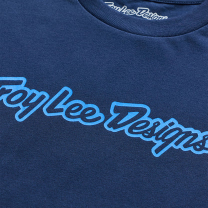 Troy Lee Designs Signature Short Sleeve Tee - Navy-Aero Blue