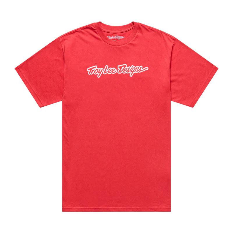 Troy Lee Designs Signature Short Sleeve Tee - Scarlet Glo