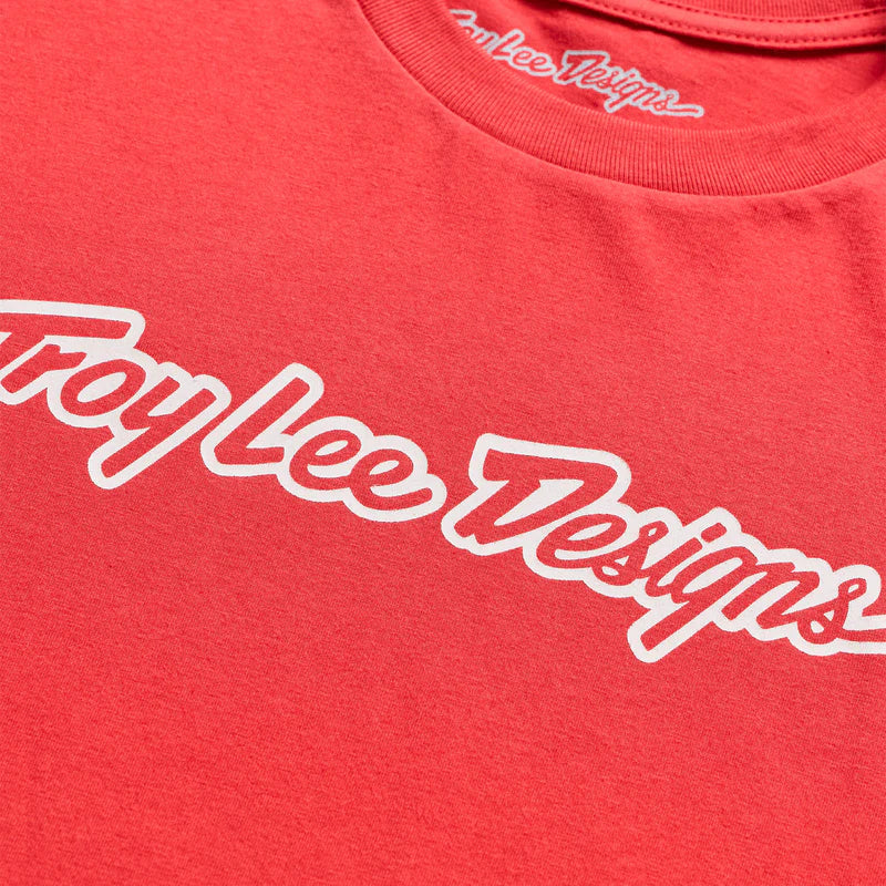 Troy Lee Designs Signature Short Sleeve Tee - Scarlet Glo