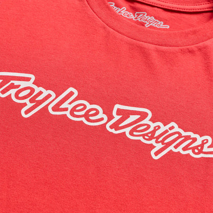 Troy Lee Designs Signature Short Sleeve Tee - Scarlet Glo