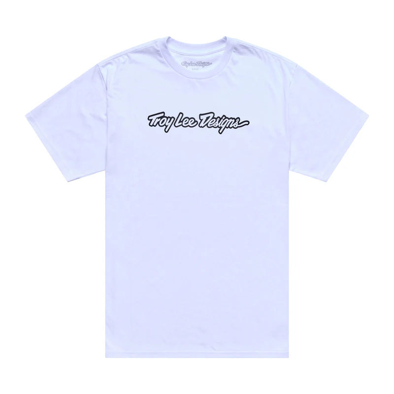Troy Lee Designs Signature Short Sleeve Tee - White-Black