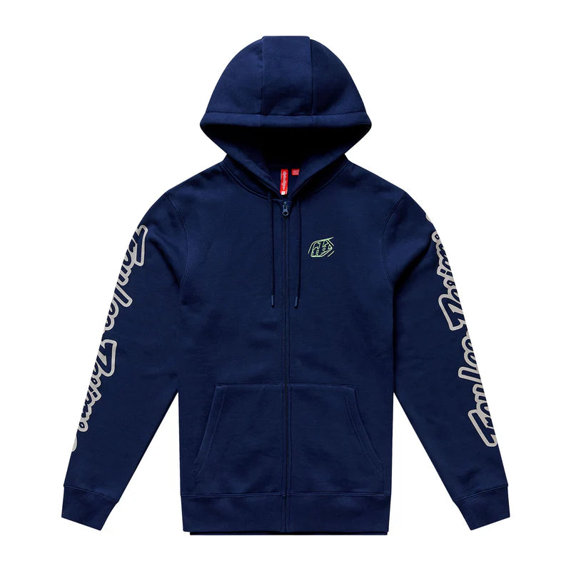 Troy Lee Designs Zip Up Hoodie - Badge - Navy-Sage