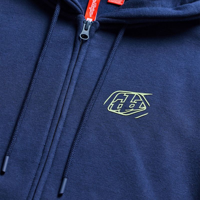 Troy Lee Designs Zip Up Hoodie - Badge - Navy-Sage