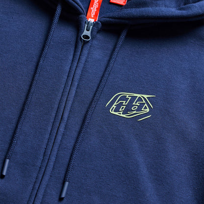 Troy Lee Designs Zip Up Hoodie - Badge - Navy-Sage