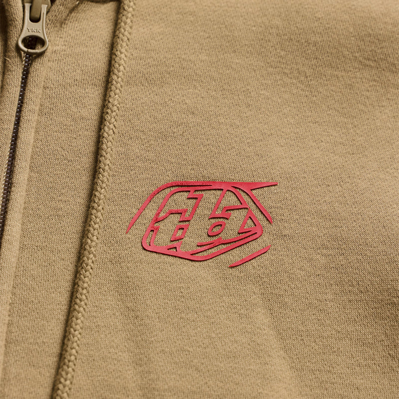 Troy Lee Designs Zip Up Hoodie - Badge - Sienna