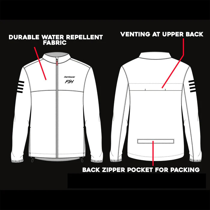 Fasthouse Tracker Packable Windbreaker Jacket - Light Gray