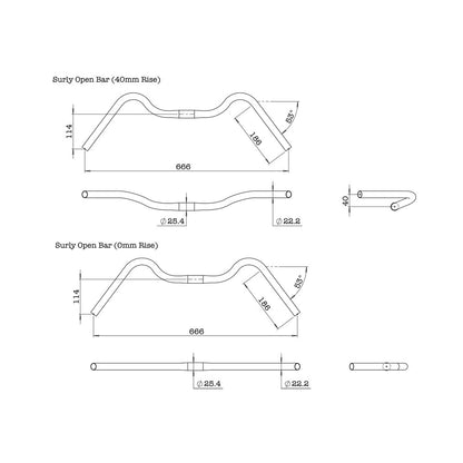 Surly Open Riser Bar - Black