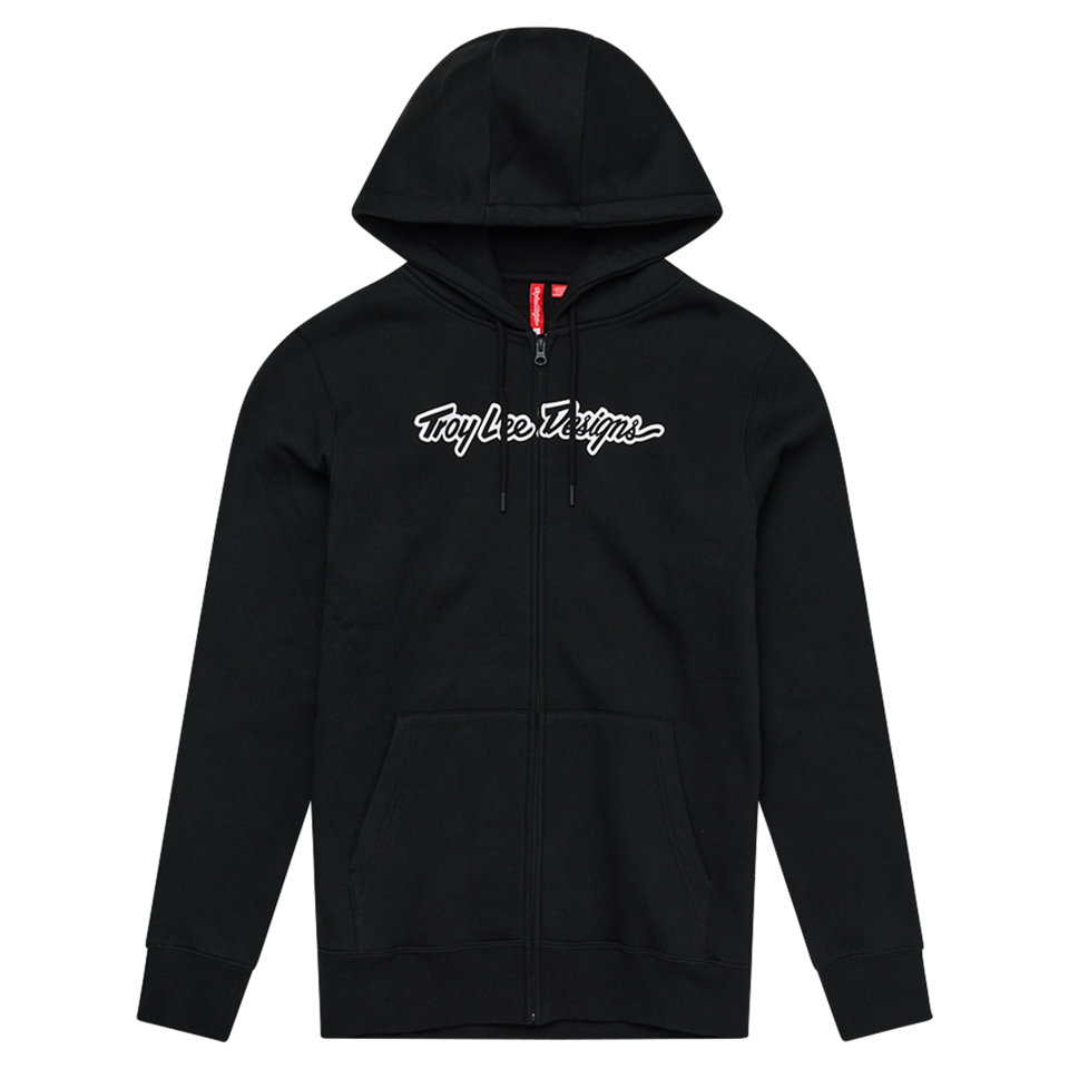 Troy Lee Designs Zip Up Hoodie - Signature - Black