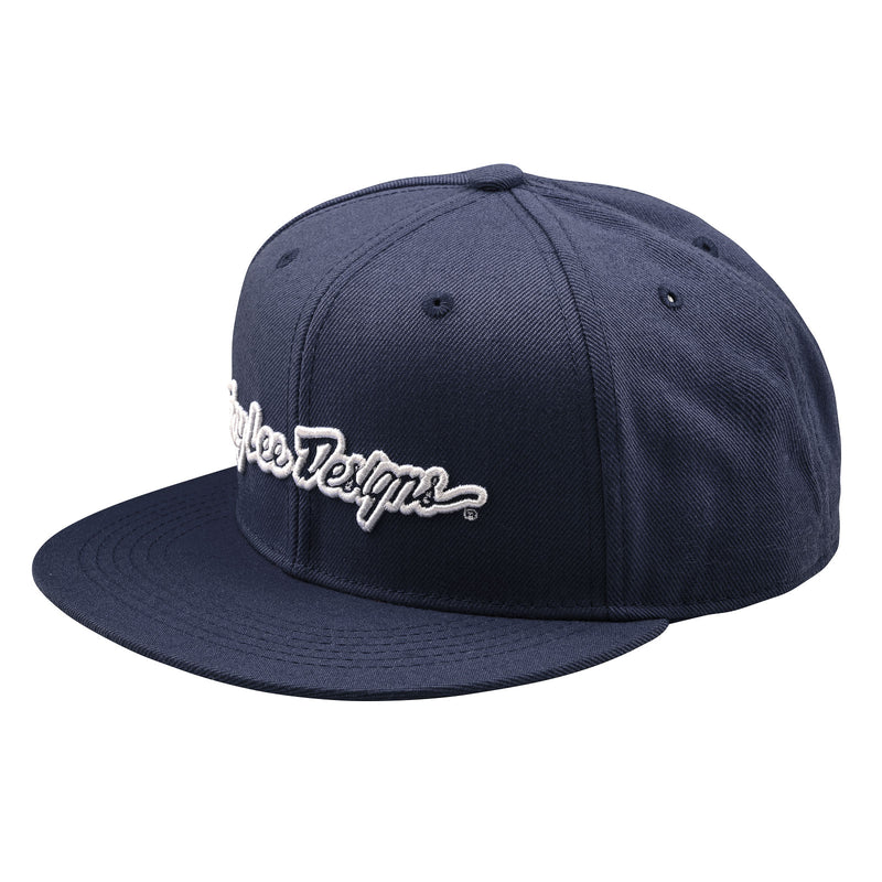 Troy Lee Designs Signature Flat Bill Snapback Hat - Indigo