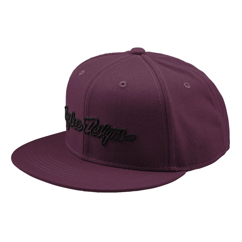 Troy Lee Designs Signature Flat Bill Snapback Hat - Sangria