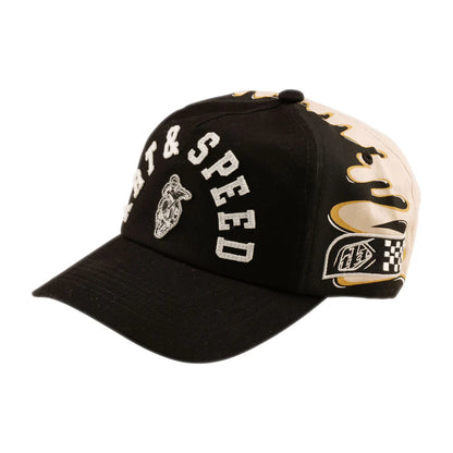 Troy Lee Designs Finish Line Unstructured Curved Snapback Hat - Black-Pumice
