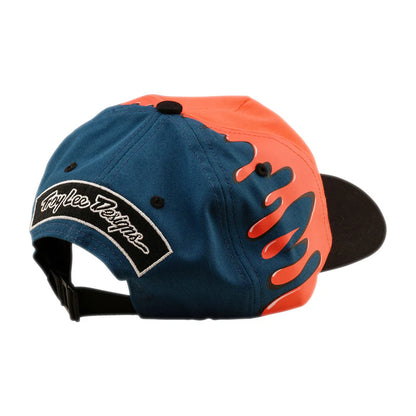 Troy Lee Designs Finish Line Unstructured Curved Snapback Hat - Coral-Blue