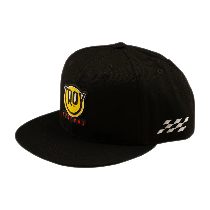 Troy Lee Designs Happy Dayz Flat Bill Snapback Hat - Black