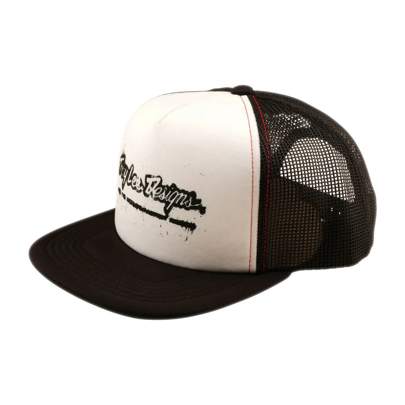 Troy Lee Designs Repeat Trucker Snapback Hat - Black-White