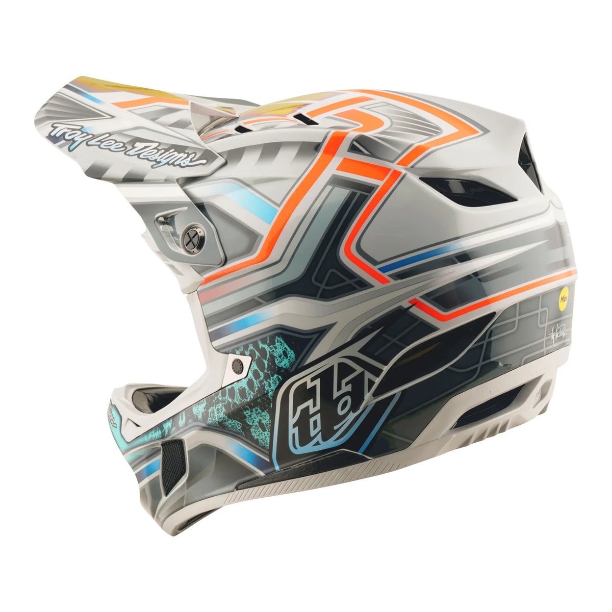 Troy Lee Designs D4 Carbon Full Face Helmet - Lowrider - Gray