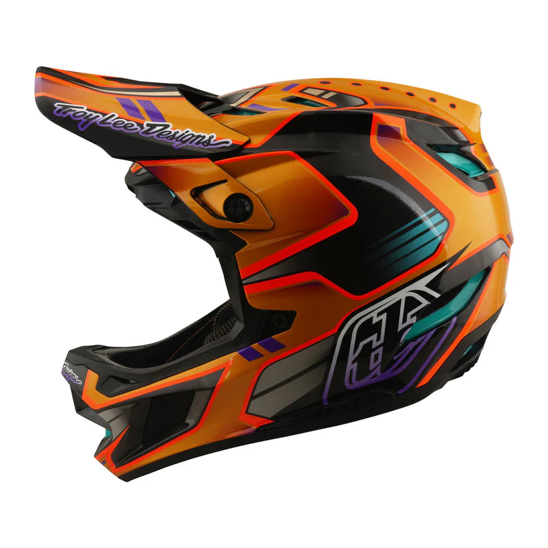 Troy Lee Designs D4 Carbon Full Face Helmet - Crest - Gold