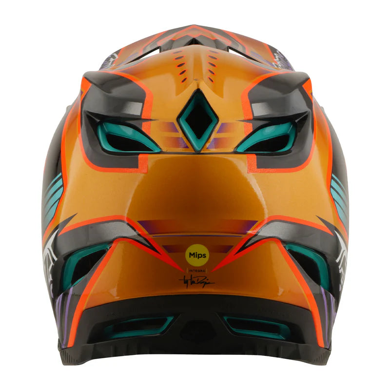 Troy Lee Designs D4 Carbon Full Face Helmet - Crest - Gold