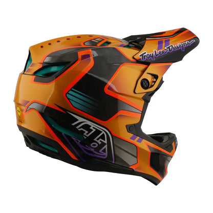 Troy Lee Designs D4 Carbon Full Face Helmet - Crest - Gold