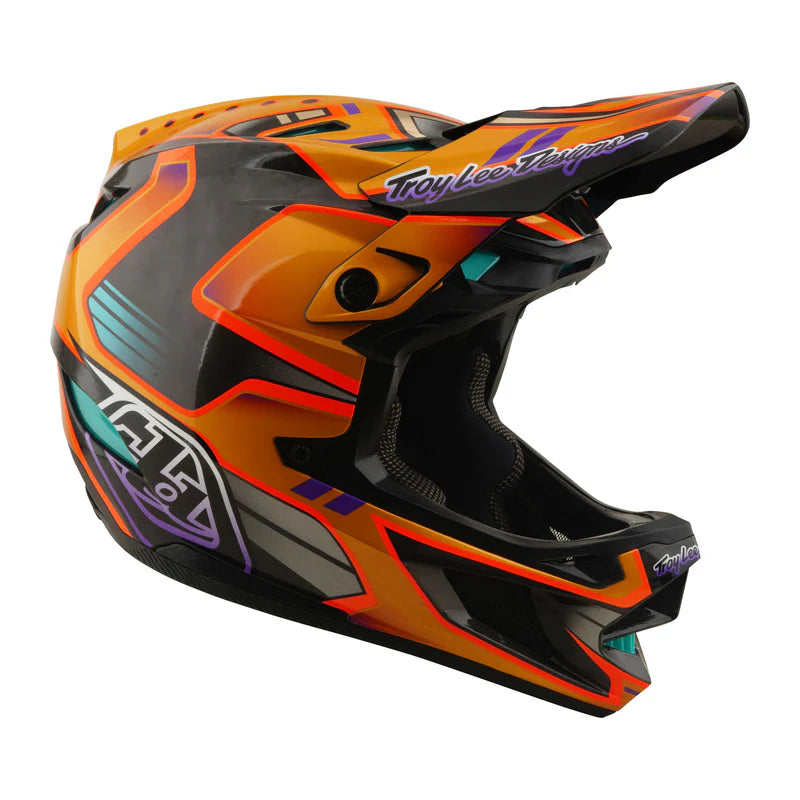 Troy Lee Designs D4 Carbon Full Face Helmet - Crest - Gold