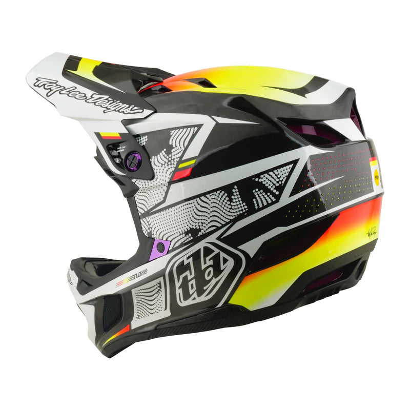 Troy Lee Designs D4 Carbon Full Face Helmet - Lined Up - Black