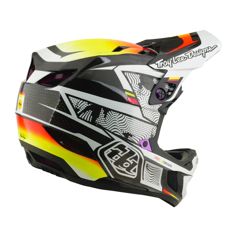 Troy Lee Designs D4 Carbon Full Face Helmet - Lined Up - Black