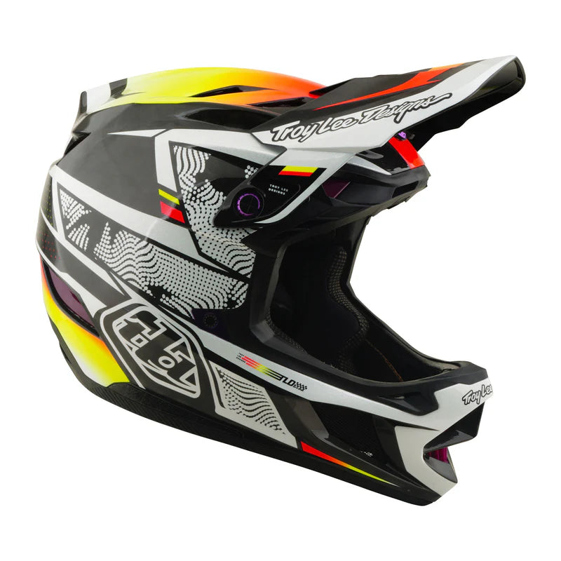 Troy Lee Designs D4 Carbon Full Face Helmet - Lined Up - Black