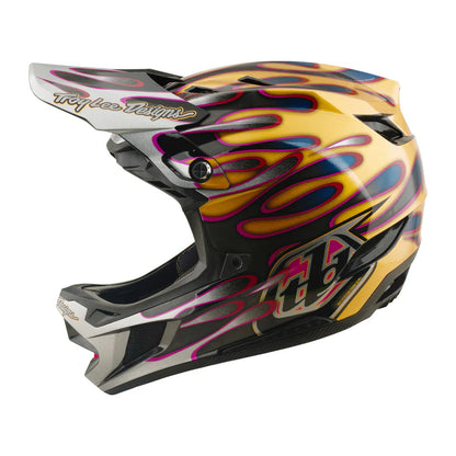 Troy Lee Designs D4 Carbon Full Face Helmet - Overspray - Gold-Black