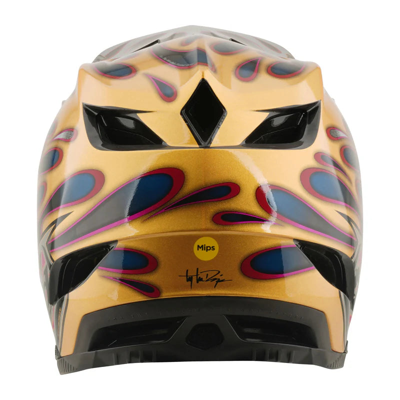 Troy Lee Designs D4 Carbon Full Face Helmet - Overspray - Gold-Black
